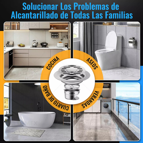 Coladera Baño Acero Inoxidable Coladera Antiolores E I De 12