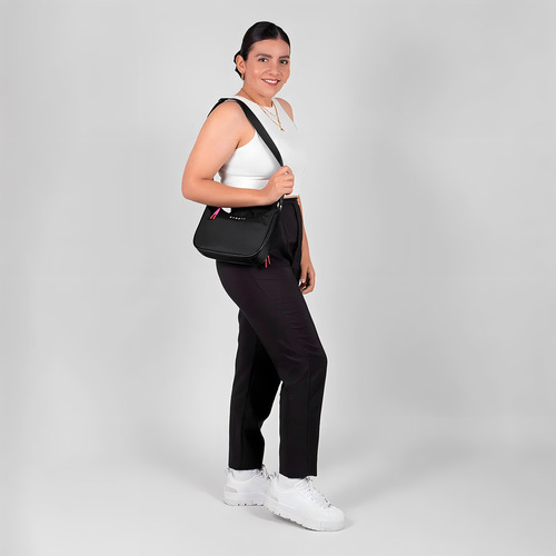 Bolsa Baguette Negro Gorett Mujer Gs24030-3 Diseño De La Tela Liso