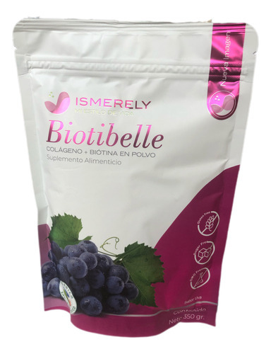 Ismerely Biotibelle Colageno En Polvo 350 Gr Sabor Uva