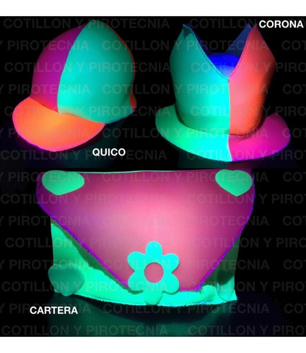 Imagen 4 de 10 de Gorro Carioca Fluor X 10 Sombrero Tela Gorra Cotillon