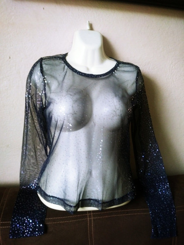 Blusa Super Transparente Estrellas Brillantes Multicolores