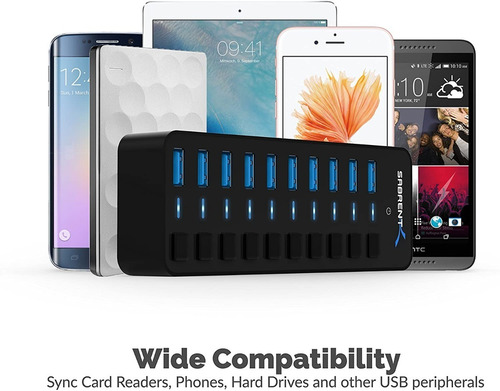 Imagen 6 de 7 de Hub Usb - Sabrent - 10 Port Usb 3.0 Switch On/off Fuente 5a