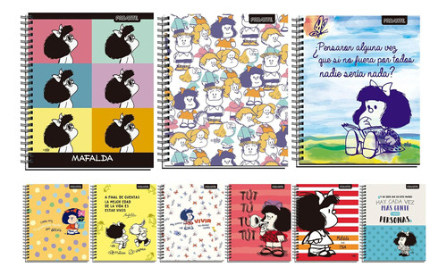 Cuaderno Universitario Proarte 100h 7mm Mafalda Pack 5