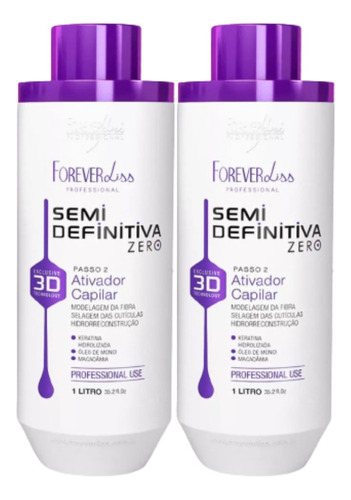 Kit Escova Semi Definitiva Zero Máscara 2x1l Forever Liss