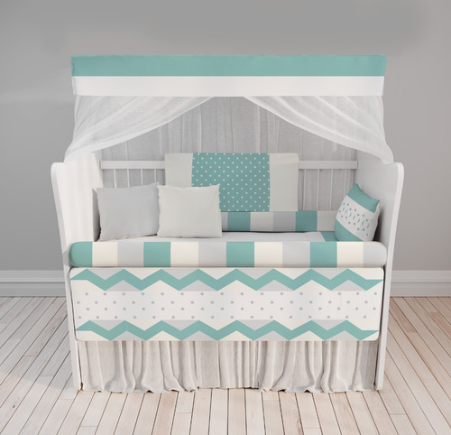 Kit Berço Enxoval Desenhos Geométricos Coloridos Bebê Kt377