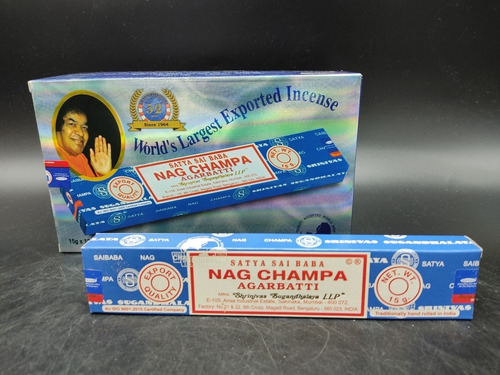 Incienso Masala Nag Champa Satya X12 Azúl Sahumerio India 