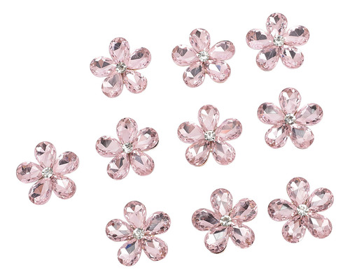 10 Unidades De Diamantes De Imitación Con Forma De Flor Para