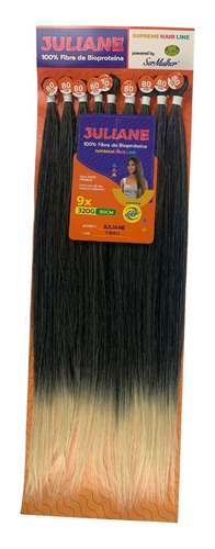 Cabelo Orgânico Liso Bio Proteína Juliane Ser Mulher 80cm Cor T1B/613 Preto/Loiro Claríssimo