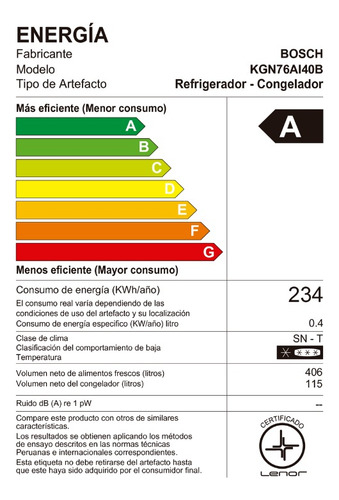 Refrigeradora Bosch Kgn76ai40b Bottom Freezer 521 L No Frost