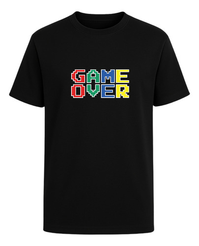 Playera Gamer Hombre Game Over Diseño Retro Divertido 8 Bits