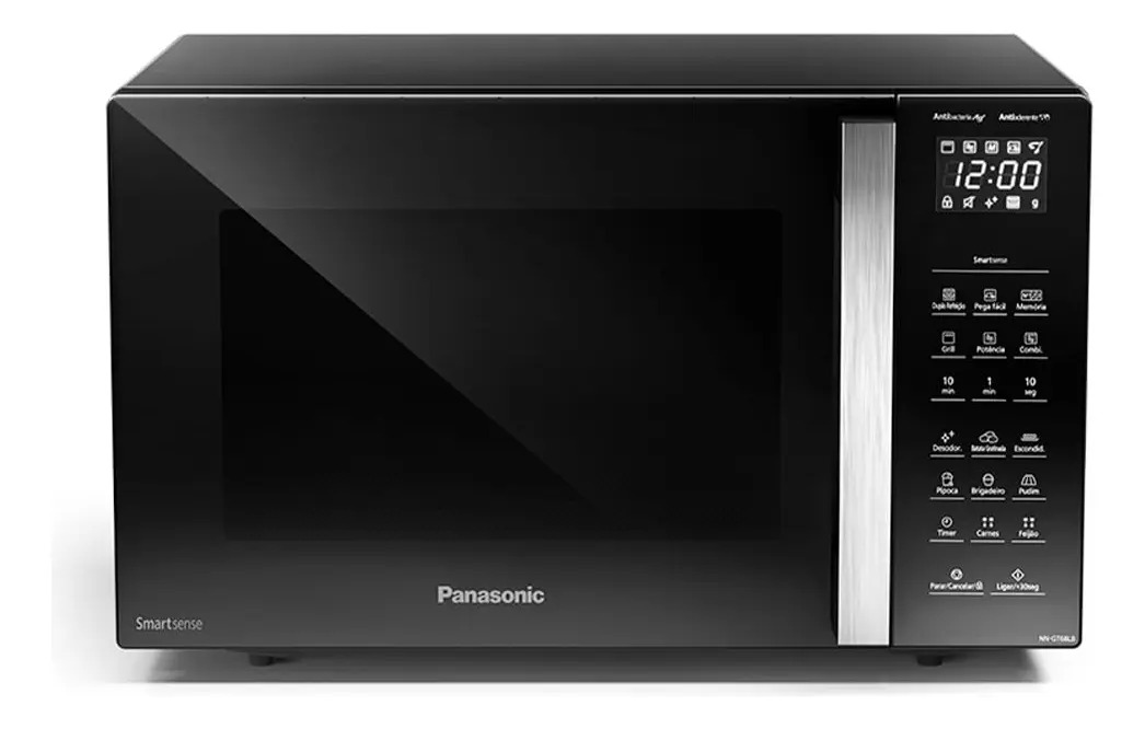 Microondas Panasonic SmartSense Dupla Refeição 30L Preto - NN-GT68LBRU