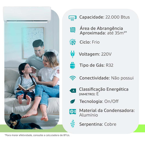 Ar On/off Airvolution Springer Midea 22000 Btus Frio 220v