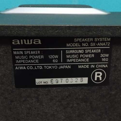 Cornetas Aiwa Sx-ana72 Con Surround 120 Watts (Usado)
