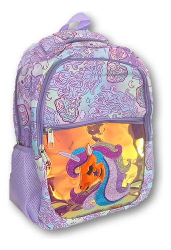 Mochila Infantil Unicornio Reversible Lentejuelas 