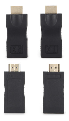Adaptador De Señal Con Conectores Rj45, Negro A Alta Definic