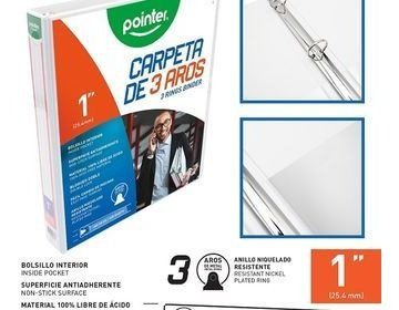 Carpeta Blanca De 3 Aros 1pLG Pointer Mayor Y Detal 