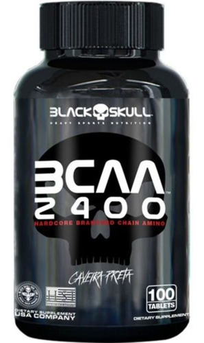Bcaa 2400 - 100 Cápsulas - Black Skull / Caveira Preta