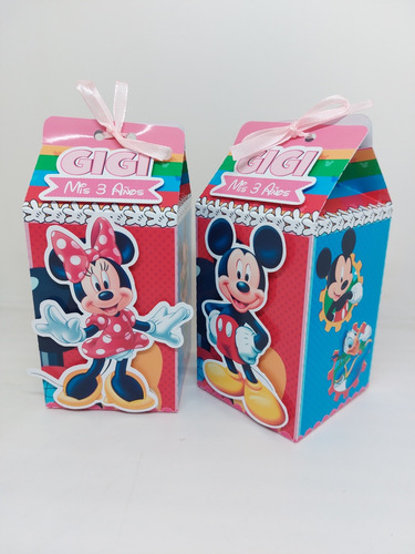 Mickey Y Sus Amigos. Milk Box 3d. Bolsitas Golosineras X10u 