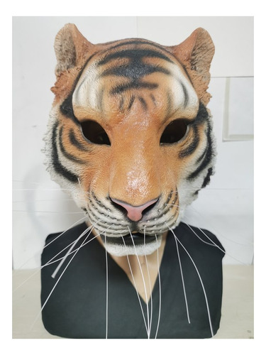 Máscara De Látex Para Cubrir Toda La Cara Con Forma De Tigre