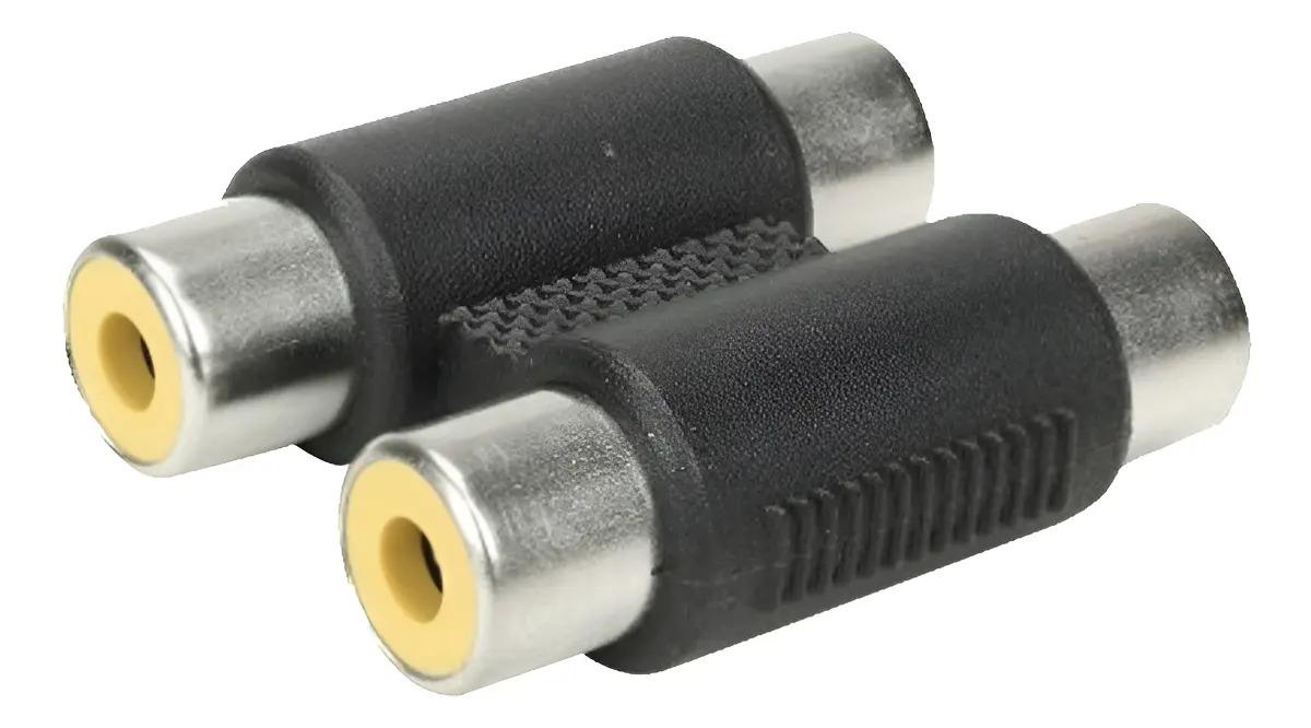 Adaptador 2 RCA Fêmea Starcable Áudio Vídeo Preto