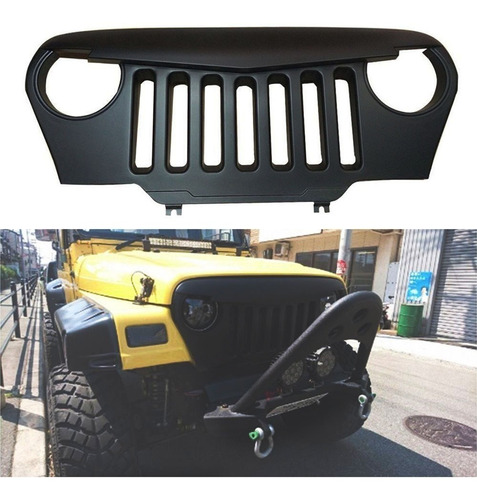 Parrilla Frontal Angry Jeep Wrangler Tj 1997-2006 Negro Mate