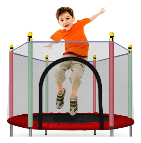 Trampolin Niño Infantil Tumbling Resortes Red Seguridad 1.4