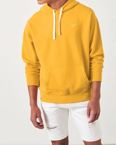 Moletom Hollister Masculino Capuz Amarelo M G Pronta Entrg