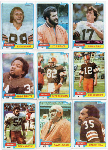 1981 Topps Complete Set Cleveland Browns ( 22 ) 