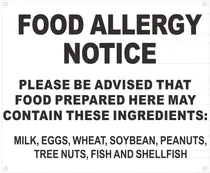 Comprar Señal Aviso Alergia Alimentaria Aluminio 10 X 12
