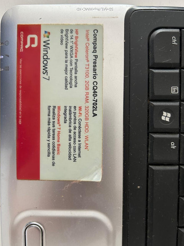 Notebook Compaq Portátil Con Accesorios Funciona Negro (Usado)