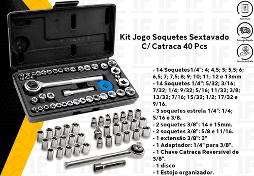 Imagem 3 de 5 de Jogo De Ferramentas Kit 200 Peças C/ Maleta + 40pcs