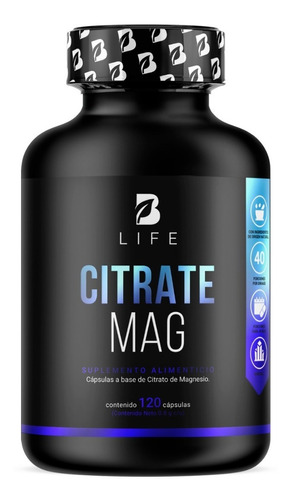 Citrato De Magnesio De 120 Cápsulas Magnesium Citrate B Life