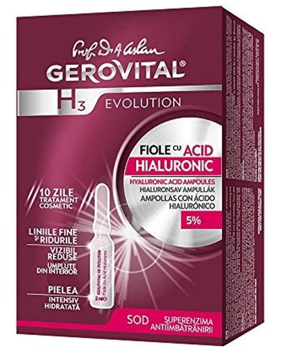 Ampolas de ácido hialurônico Gerovital H3 Evolution com S