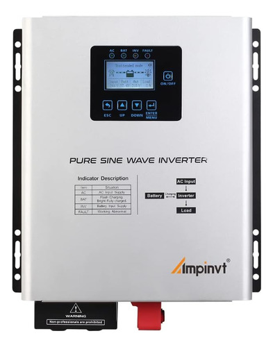 Inversor De Onda Sinusoidal Pura De 1200 W Cargador De ...