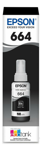 Tinta Epson Original 664 Black C13t66422a 70ml