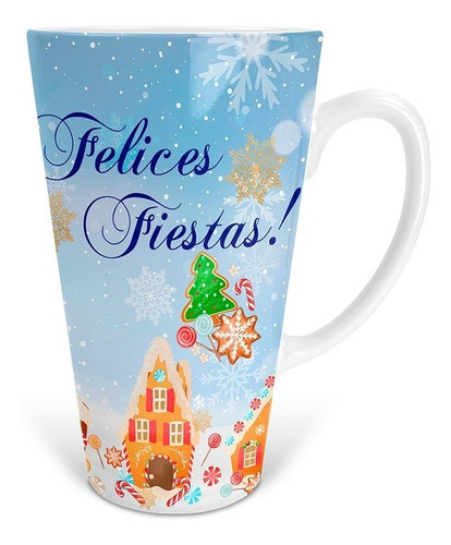 Taza Cónica 17 Oz Galletas Jengibre Felices Fiestas Navidad