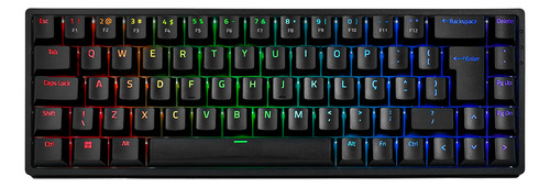 Teclado Mecânico Akko 3068b Plus Switch Orange Sem Fio 65% Preto Português Brasil