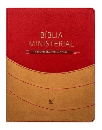 Bíblia Ministerial | N V I | Capa Marrom Claro E Vermelho