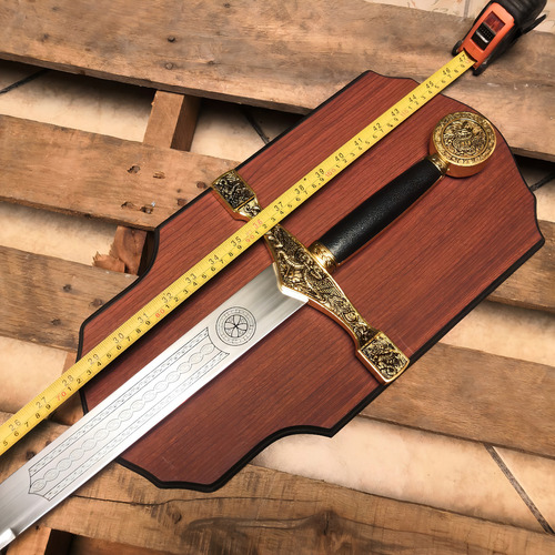 Espada de luxo Excalibur de 114 cm com tela medieval 900gd