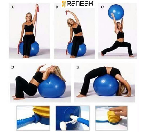 Pelota Fitness/yoga 85cm Ranbak 736 C/inflador C/cuota