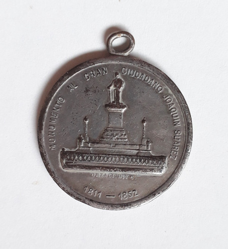 Medalla 1896 Monumento A Joaquin Suarez Cobre Con Baño Y Aro