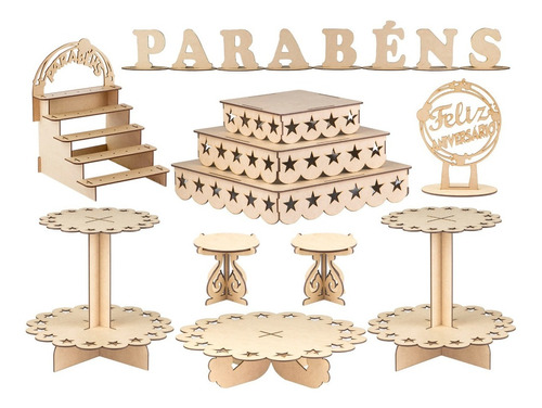 Kit Provençal Mdf - Decoração De Festa Infantil - Estrela