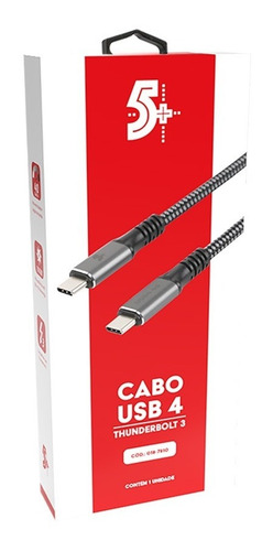 Cabo Tipo C Usb-c 100w 5k 40gbps Xps Thunderbolt3 1m
