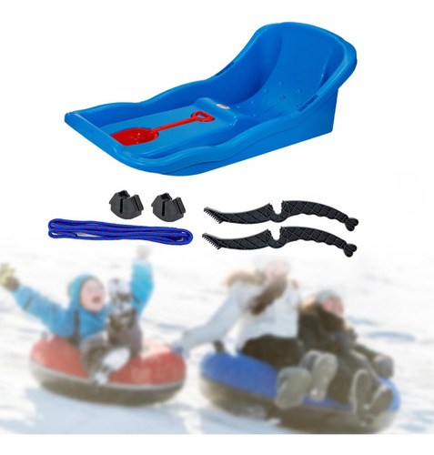 Trineo De Nieve De 35 Pulgadas, Juguete De Invierno Con Azul