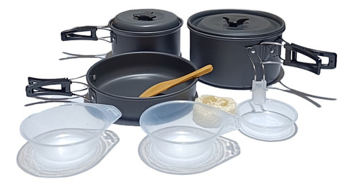 Set De Ollas Utensilios De Cocina 8 Piezas Camping Militar