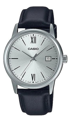 Reloj Casio Caballero Plata Mtp-v002l-7b3udf Color de la correa Negro Color del bisel Plateado Color del fondo Blanco