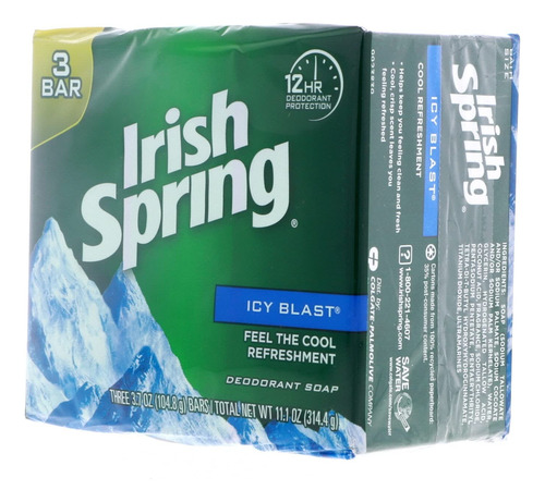Desodorante En Barra Irish Spring De Soap Irish, Icy Blast,