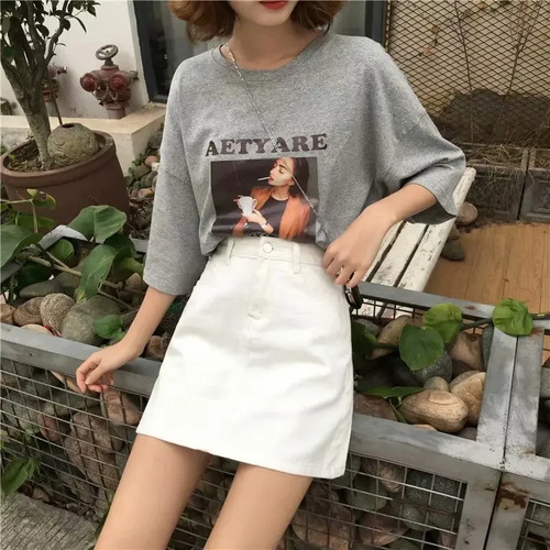 Minifalda De Mezclilla En Forma De A Para Mujer, Adelgazante