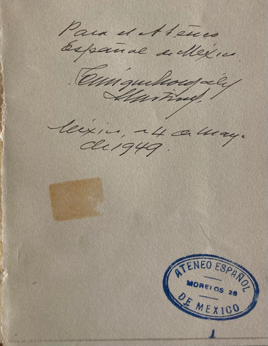 Enrique González Martínez. Segundo Despertar. Firmado (Usado)