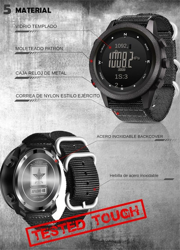 Reloj Digital Apache46 Para Hombre, Exterior, Resistente Al